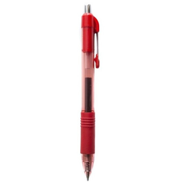 Gelové pero, 0.5mmm, barva červená.